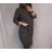Šaty voľnočasové bavlnené krátky rukáv dámske (XL/2XL ONE SIZE) TALIANSKA MÓDA IMD22023 černá