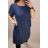 Šaty riflové letné krátky rukáv dámske nadrozmer (L/XL ONE SIZE) TALIANSKA MÓDA IM722004/DR L / XL <p>modrá</p>