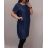 Šaty riflové letní krátký rukáv dámské nadrozměr (L/XL ONE SIZE) ITALSKÁ MÓDA IM722004/DR L/XL modrá