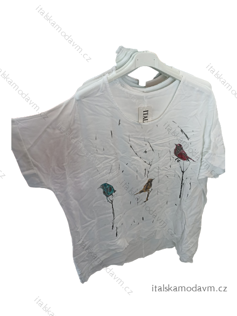 Tunika krátký rukáv dámská nadrozměr (2XL/3XL ONE SIZE) ITALSKÁ MÓDA IM722021