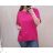 Tunika oversize krátky rukáv dámska nadrozmer (2XL/3XL ONE SIZE) TALIANSKA MÓDA IM722015/DR 2XL/3XL tm.ružová