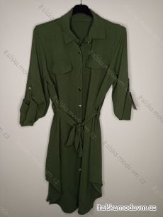 Šaty košilové dlouhý rukáv dámské (L/XL ONE SIZE) ITALSKÁ MODA IMB22500