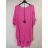 Šaty s príveskom krátky rukáv dámske (2XL/4XL ONE SIZE) TALIANSKA MÓDA IMJ22001/DR 2XL/3XL ružová