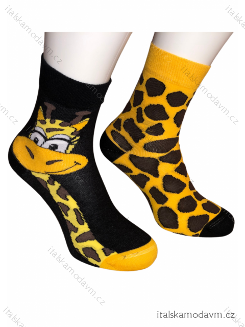 Ponožky kotníkové veselé žirafa slabé dámské (36-38,39-41,43-46) POLSKÁ MÓDA DPP21105