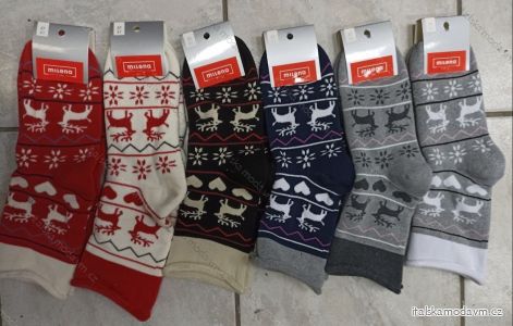 Ponožky slabé vánoční veselé dámské sob (37-41) POLSKÁ MÓDA DPP21461