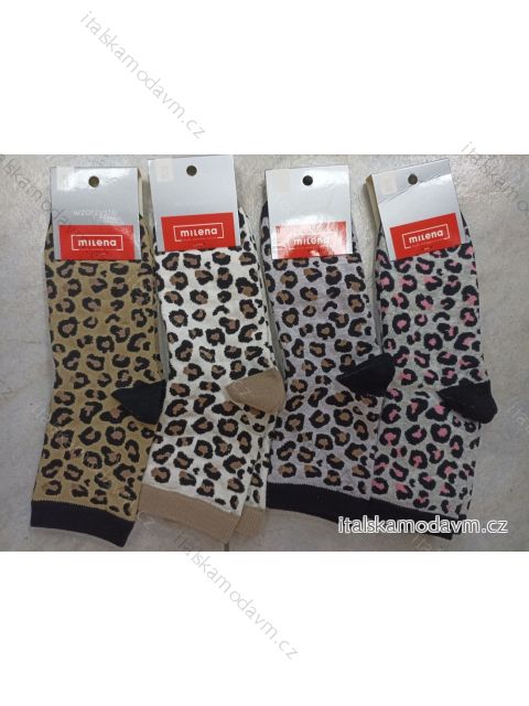 Ponožky slabé veselé dámské leopard (37-41) POLSKÁ MÓDA DPP21470
