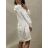 Šaty mikinové dlouhý rukáv dámské (UNI S/M) ITALSKÁ MÓDA IMM20812/DR S/M one size bílá