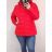 Bunda jarná slabá dámska nadrozmer (3XL-7XL) LIBLAN HKW22LD-7218 červená 4XL