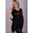 Tunika prodloužená dlouhý rukáv dámská nadrozměr (2XL/4XL ONE SIZE) TURECKÁ MÓDA IMLI21006/DR XXL/XXXL/4XL one size Černá