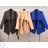 Kabát krátký flaušový dlouhý rukáv dámský (S/M ONE SIZE) ITALSKÁ MÓDA IMWY21494 Růžová světlá S/M one size