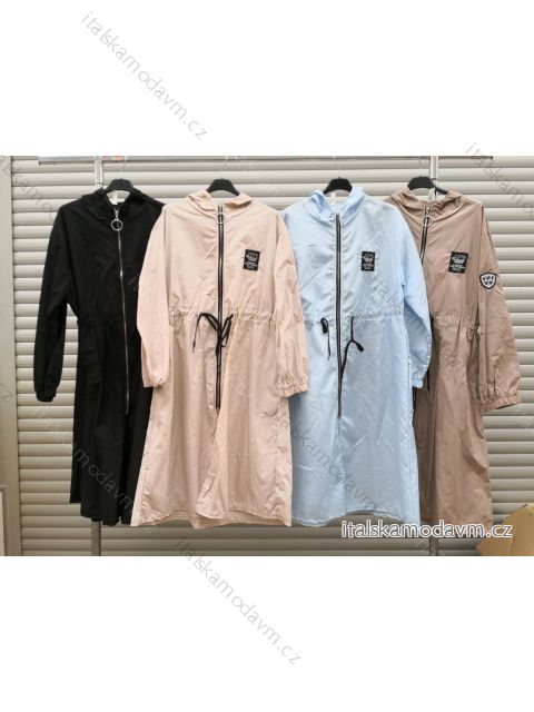 kabát tenký jarné dlhý rukáv na zips dámske (S / M ONE SIZE) TALIANSKA MODA IMWY21475/DR S / M hnedožltý