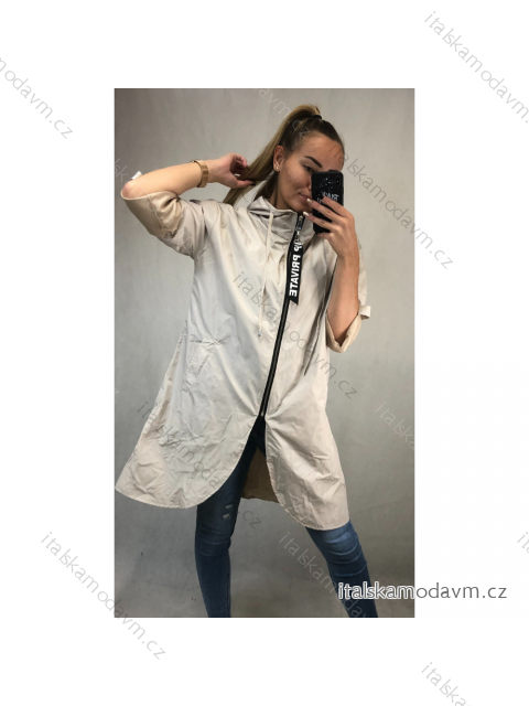 Bunda/Kabát dlouhý rukáv dámská (L/XL ONE SIZE) ITALSKÁ MODA IM4211311/DR Černá L/XL