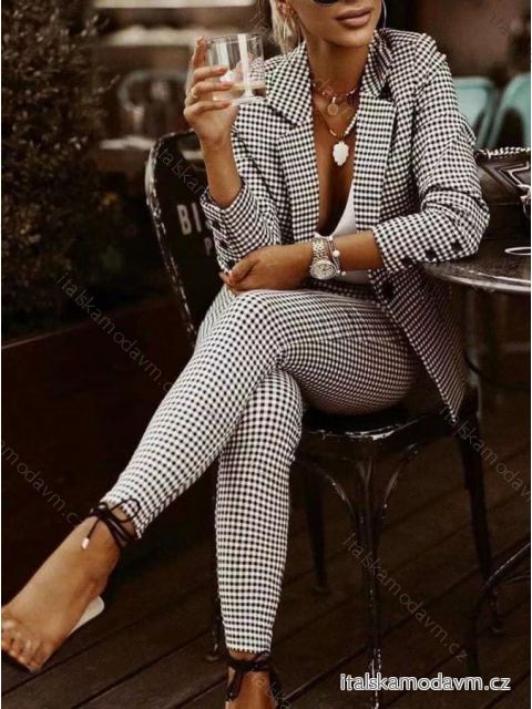 Souprava elegantní sako a kalhoty dámská (S-XL) ITALSKÁ MÓDA IMWA217283/DR XL vzor
