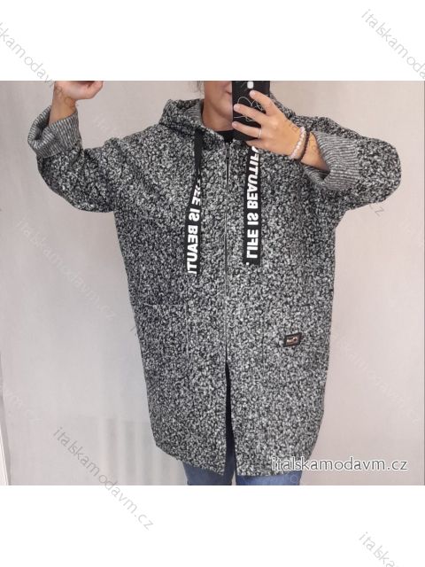 Kabát beránek dlouhý rukáv dámský (2xl/3xl  ONE SIZE) ITALSKÁ MÓDA IM421754/DR