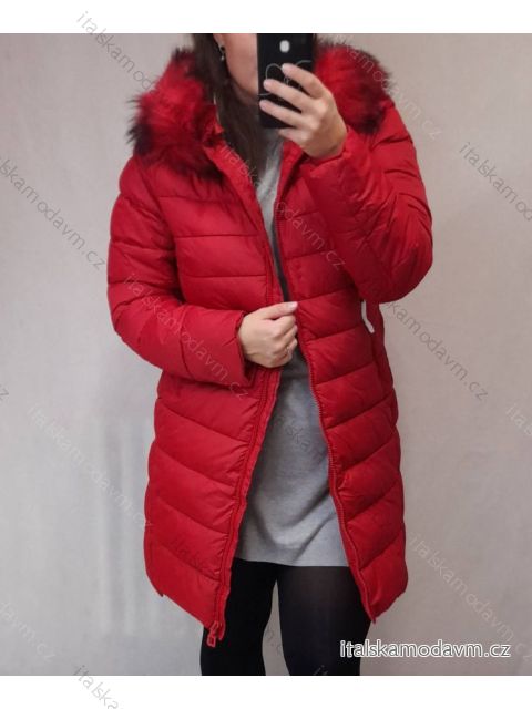 Bunda/kabát zimní dámská (S-2XL) POLSKÁ MÓDA HKW21719 červená XL