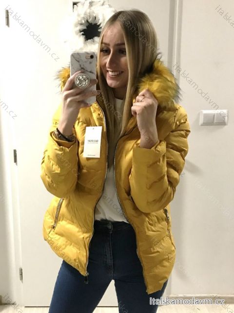 Bunda zimní s kapucí dámská (S-2XL) GLO-STORY GLO21WMA-2583Y Žlutá XL