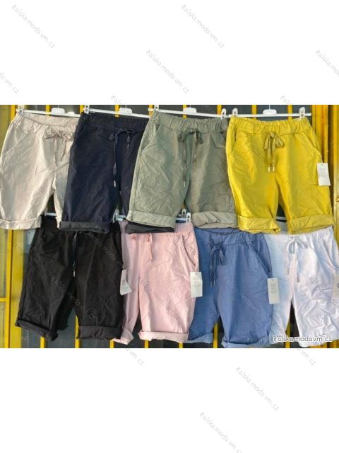 Kraťasy strečové kalhoty krátké dámské (s/m/l one size) ITALSKÁ MÓDA IMD21576 Černá S/M/L