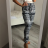 Kalhoty vzorované dlouhé dámské (M-XXL) TURECKÁ MODA TM921A-362/DR XL/XXL tm.modro-bílá
