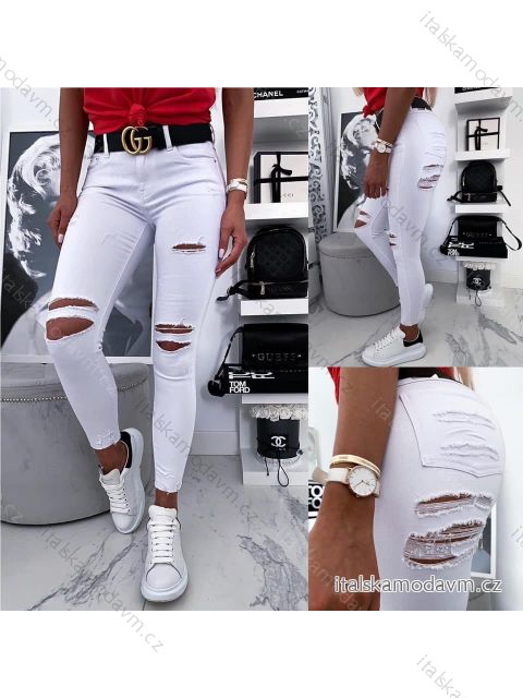 Kalhoty riflové dámské (uni xs-xl) RE-DRESS MA5202596-B/DR M bílá