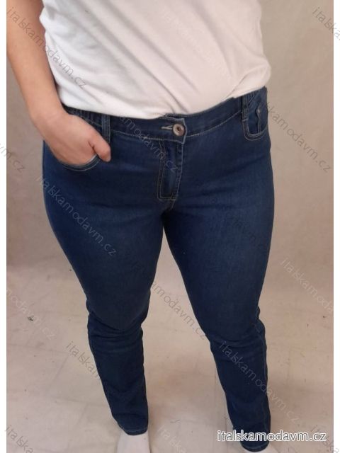 Rifle jeans dámske nadrozmerné s gumou v páse (40-52) SMILING SAL22W882 Modrá svetlá 44