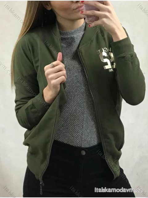 Mikina slabá na zip dámská (uni s-m) TURECKÁ MÓDA IMT20013 červená