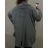 Cardigan bavlnený dlhý rukáv dámsky nadrozmerný (UNI 2XL / 4XL) TALIANSKÁ MÓDA IMQ20049 / DR sv. šedá 2XL-3XL