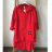 Mikina prodloužená s kapucí na zip dámská (XL/2XL ONE SIZE) ITALSKÁ MÓDA IMD21970/DR XL/XXL červená