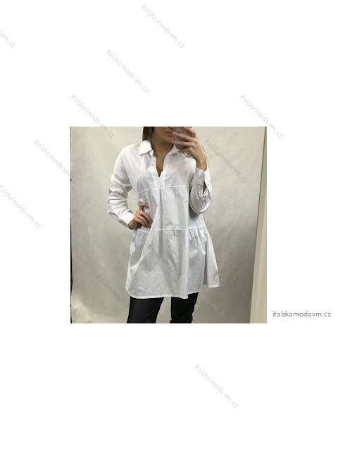 košile prodloužená dlouhý rukáv dámské (S/M ONE SIZE) ITALSKÁ MÓDA IMM200001/DR S/M one size bílá