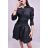 Šaty elegantní košilové dlouhý rukáv dámské černé (S/M ONE SIZE) ITALSKÁ MÓDA IMWD211087/DR
