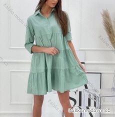 Šaty elegantní košilové dlouhý rukáv dámské (S/M ONE SIZE) ITALSKÁ MÓDA IMWD21999/DR