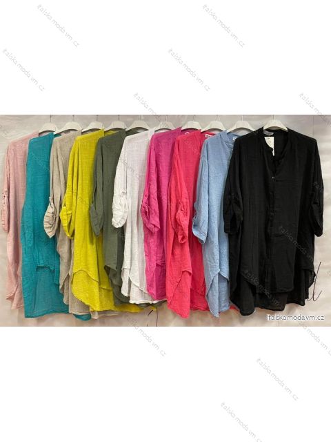 Košile 3/4 dlouhý rukáv dámská (3XL/4XL ONE SIZE) ITALSKá MóDA IM421LINEA