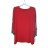 Tunika / blúzka dlhý rukáv dámska nadrozměr (3XL / 4XL ONE SIZE) TALIANSKÁ MÓDA IMWQ21223 červená