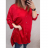 Košile oversize dlouhý rukáv dámské (2XL/3XL ONE SIZE) ITALSKÁ MÓDA IMWB22109 červená 2XL/3XL ONE SIZE