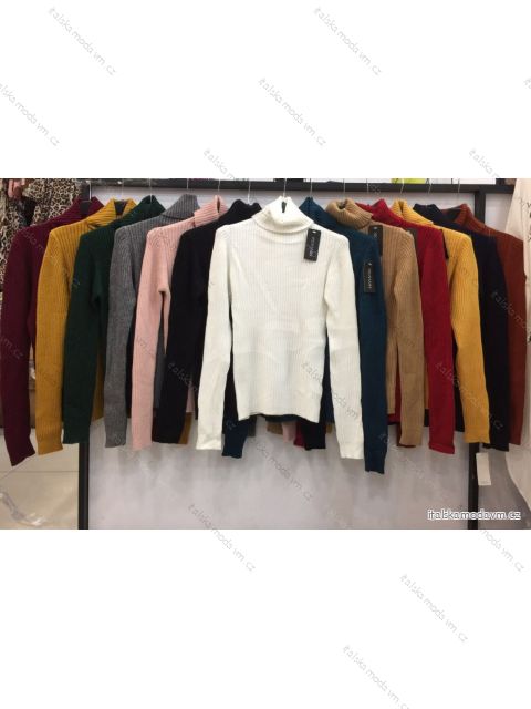 Sveter pletený s rolákom dlhý rukáv dámsky (UNI S / L) TALIANSKÁ MÓDA IMWA20309