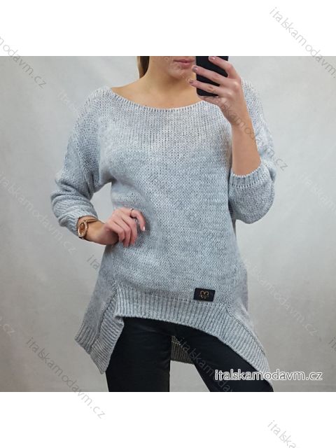 Sveter pletený teplý predĺžený dlhý rukáv dámsky (S / M ONE SIZE) TALIANSKÁ MÓDA IMWG20209 / DR