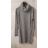 Sveter predĺžený šaty pletený dlhý rukáv dámsky (uni M/L) TURECKÁ MóDA TM920222 Šedá M/L