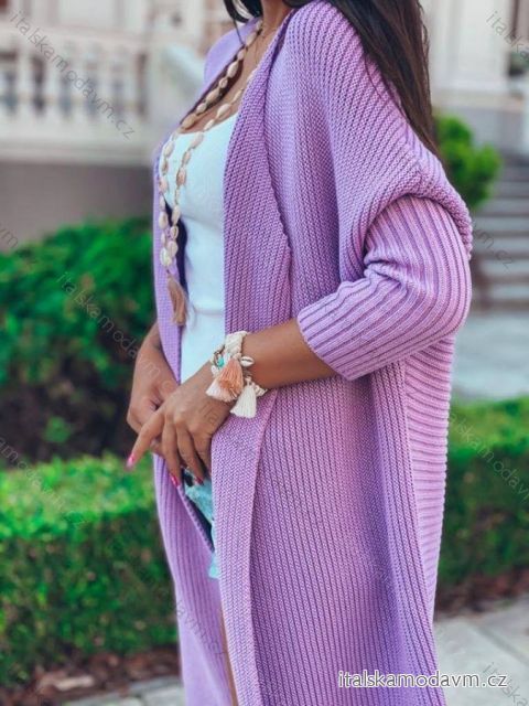 Cardigan pletený tenký dlhý rukáv dámsky (S / M / L ONE SIZE) TALIANSKÁ MÓDA IMWK21609 / DR
