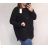 Svetr teplý oversize dlouhý rukáv dámský (XL/3XL ONE SIZE) ITALSKÁ MÓDA IMWA217017 Černá XL/3XL