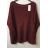 Sveter tenký oversize dlhý rukáv dámsky (XL / 3XL ONE SIZE) TALIANSKÁ MÓDA IMWA217017 vínová XL / 3XL