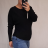 Svetr tenký netopýří dlouhý rukáv dámský (M/L ONE SIZE) ITALSKÁ MÓDA IMW21247/DR Černá M/L
