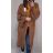 Cardigan pletený dlhý rukáv dámsky (3XL/4XL ONE SIZE) TALIANSKÁ MÓDA IMD21882 hnedá