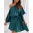 Šaty letní motýlkové krátký rukáv dámské (S/M/L ONE SIZE) ITALSKA MÓDA IMM21671/DR