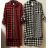 Šaty košilové dlouhý rukáv dámské (L/XL ONE SIZE) ITALSKÁ MÓDA IMWD21035 červeno-černá L/XL one size