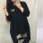 šaty 3/4 dlouhý rukáv dámské nadrozměr  (uni L/2XL) ITALSKá MODA IMS21090/DR