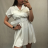 Šaty košeľové krátky rukáv dámske (S / M ONE SIZE) TALIANSKÁ MÓDA IM921246 béžová S / M one size