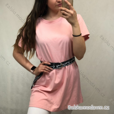 Šaty s páskem krátký rukáv dámské (S/M ONE SIZE) ITALSKÁ MÓDA IMWD2125450/DR
