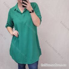 Tunika košilová s páskem 3/4 rukáv dámská (XL/2XLONE SIZE) ITALSKÁ MÓDA IMM22235
