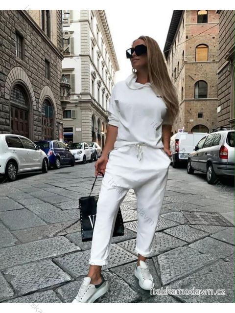 Tepláky dlouhé baggy dámské (S/L ONE SIZE) ITALSKÁ MÓDA IMM21230 Černá S/L one size