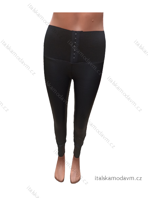 Legíny dlouhé koženkové zaptelené dámské (S-XL) TURECKÁ MÓDA TM921HL-580 čierna S/M