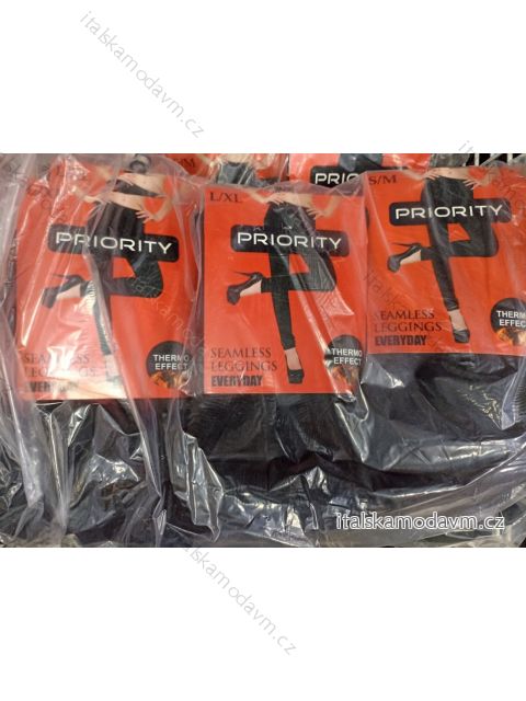 Legíny thermo dlouhé dámské (S-XL) POLSKÁ MÓDA DPP219209 Černá L/XL
